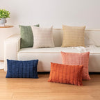 Pack of 2 Christmas Red Corduroy Decorative Throw Pillow Covers 22x22 Inch Soft - Image 4
