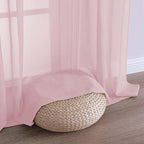 OWENIE Sheer Blush Curtains, Sheer Curtains 63 inch Length 2 Panels Set - Image 6
