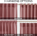 Canyon Rose Linen Curtains for Living Room 126 Inches Long Light Filtering Semi - Image 2