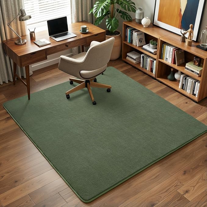 Amearea 5x5 Square Area Rugs for Bedroom Living Room, Sage Green Thickened - Image 7