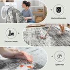4x6 Area Rugs Washable Rug: Modern Abstract Living Room Rug Soft Anti-Skid Thin - Image 3