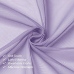 Lecloud Light Purple Sheer Curtains 84 Inches Long 2 Panels, Double Rod Pocket - Image 6