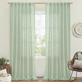 LAMIT 95 Inches Long Fresh Green Linen Curtains by LAMIT