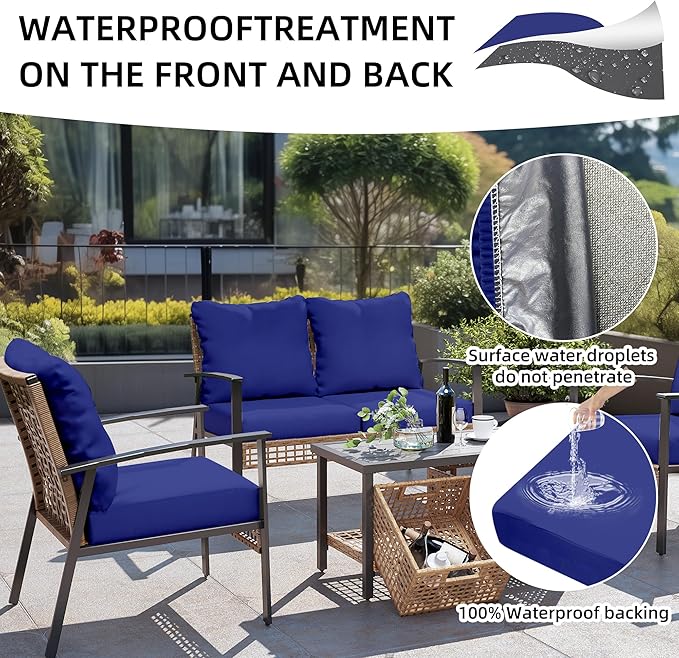 12Pcs Outdoor Cushion Covers, Patio Cushion Covers, Stretch Elastic Slipcovers - Image 4