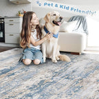 Area Rugs 8x10 for Living Room: Washable Rug Modern Abstract Neutral Soft - Image 5