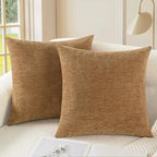 CaliTime Throw Pillow Covers Decorative 22 X 22 Inches Pack of 2 Cozy Chenille by CaliTime