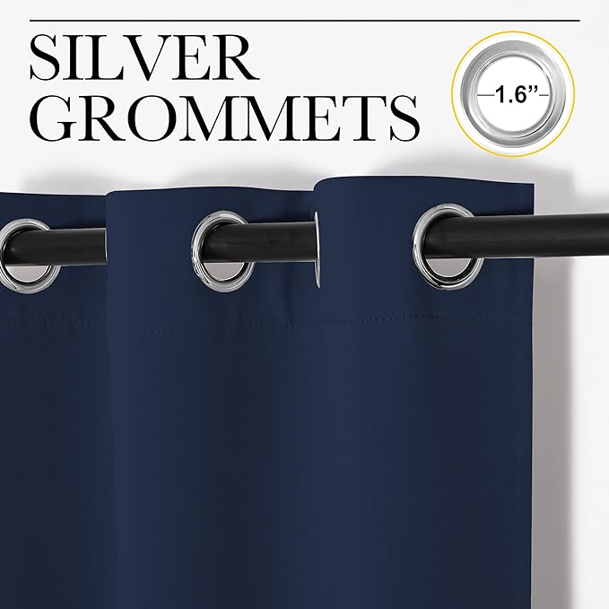 NICETOWN Bedroom Blackout Curtains Panels, 1 Pair, 55 inches by 92 Inch - Image 2
