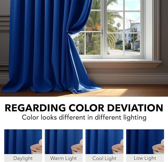 Deconovo Blackout Curtains Back Tab and Rod Pocket Thermal Insulated Room - Image 6