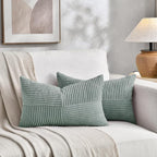 Fancy Homi 2 Packs Grey Blue Lumbar Decorative Throw Pillow Covers 20x28 Inch - Image 5