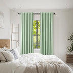 Aqua Green 100% Blackout Linen Curtains 96 Inch Length 2 Panels Set - Image 8