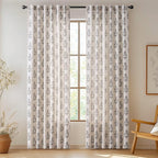 jinchan Linen Floral Curtains for Living Room 84 Inch Length Black Flower - Image 2