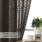 Simplebrand Chocolate Semi-Sheer Curtains, 42x96 Inch, 2 Panels, Light Filtering - Image 2
