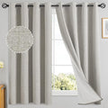 Yakamok Oatmeal Linen Curtains 100% Blackout 63 Inches Long, Room Darkening by Yakamok