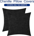 CaliTime Throw Pillow Covers Decorative 26 X 26 Inches Pack of 2 Cozy Chenille - Image 6