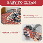 SERISSA 4ft Round Area Rug, Washable Non-Slip Boho Circle Rug, Ultra Soft - Image 3