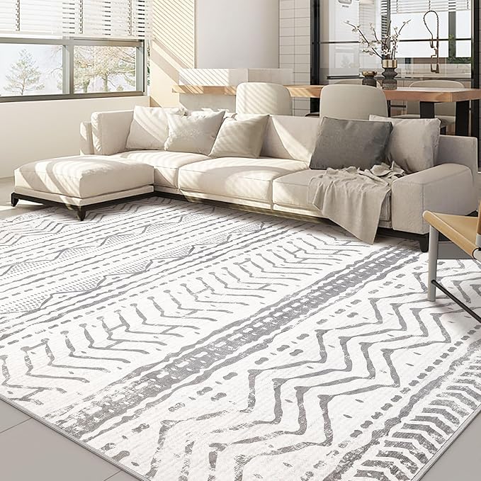Nakagishi 5x7 Area Rug Living Room: Machine Washable Boho Large Neutral by NakagishiAreaRug