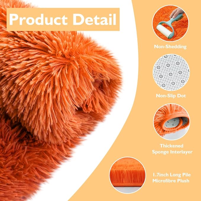Shag Area Rug for Bedroom 4x6, Soft Fuzzy Rug Non-Shedding Indoor Plush Carpet - Image 3