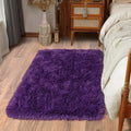 Soft Runner Rugs for Bedroom Hallways, 2x3 Purple Fluffy Shag Throw Area Rug by Ailyei