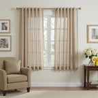 MYSKY HOME Taupe Sheer Curtains 63 inch Length Semi Sheer Curtains by MYSKYHOME