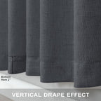 Dark Gray Curtains 108 Inches Long 2 Panels Set - Image 5