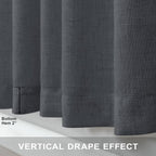Dark Grey Curtains 84 Inch Length 2 Panels Set - Image 5