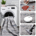 4x6 Rug - Stain Resistant Abstract Washable Rugs, Anti Slip Area Rugs - Image 3