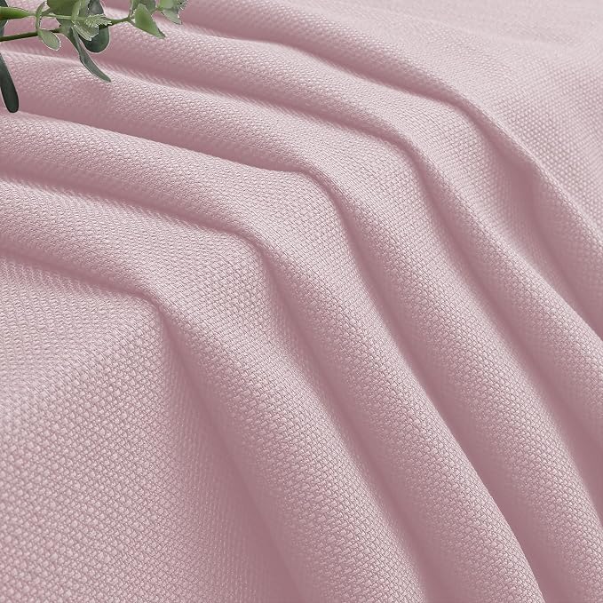 Chyhomenyc Blush Pink Valance for Windows, Light Filtering Faux Linen Textured - Image 8