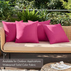 MIULEE Pack of 4 Decorative Outdoor Throw Pillow Covers Linen Waterproof Pillow - Image 2