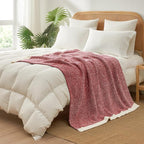 Snuggle Sac Red Throw Blanket for Couch, Super Soft Warm Christmas Red Blankets - Image 7