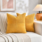 Fancy Homi 2 Packs Gold Yellow Samll Decorative Throw Pillow Covers 14x14 Inch - Image 5