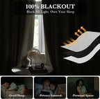 RYB HOME Ivory White 100% Blackout Curtains - Image 3