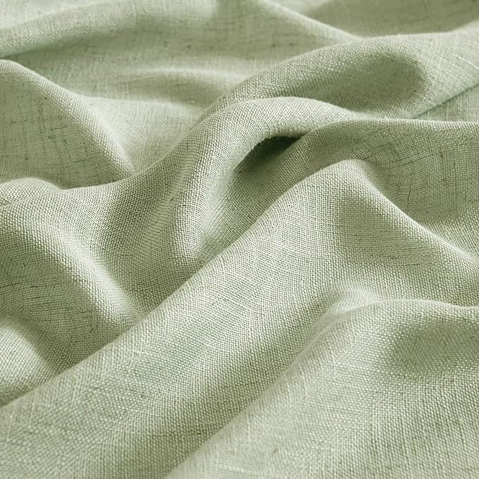 MIULEE Sage Green Linen Curtains 120 Inches Long - Image 4