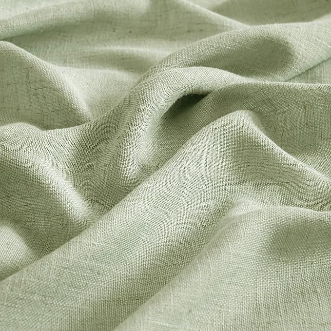 MIULEE Sage Green Linen Curtains 108 Inches Long - Image 4