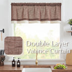 jinchan Linen Valance for Farmhouse Living Room Windows 16 Inch Slubbed Crossed - Image 2