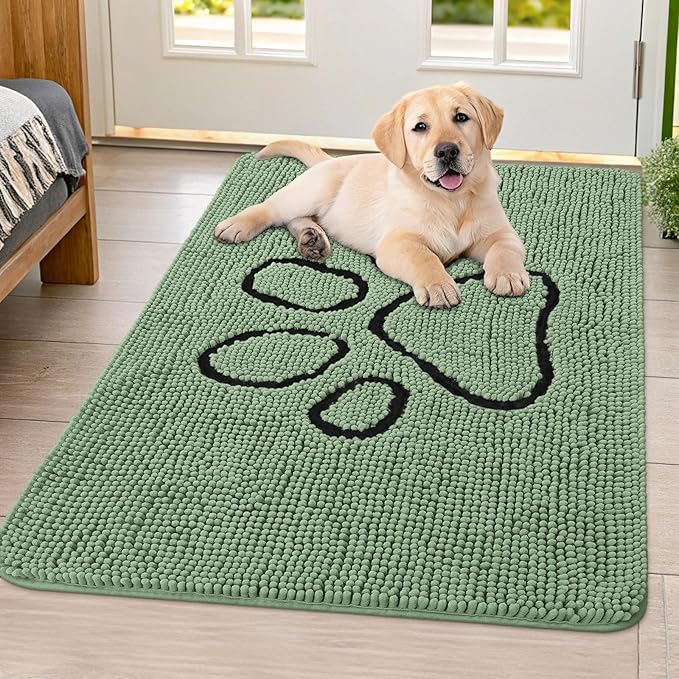 Smiry Dog Door Mat for Muddy Paws, Absorbent Dirt Trapper Non Slip Quick Dry by Smiry