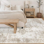 Area Rug 6x9 Washable Rug, Vintage Boho Medallion Rugs Non-Slip Soft Low Pile - Image 2