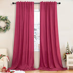 Pitalk Christmas Red Hot Pink Curtains by Pitalk