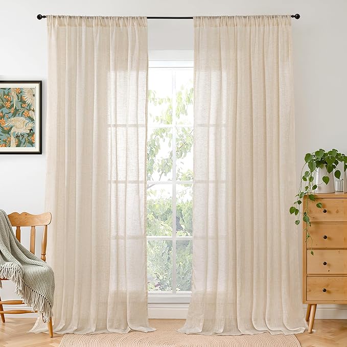 BGment Linen Curtains 84 Inch Length by BGment