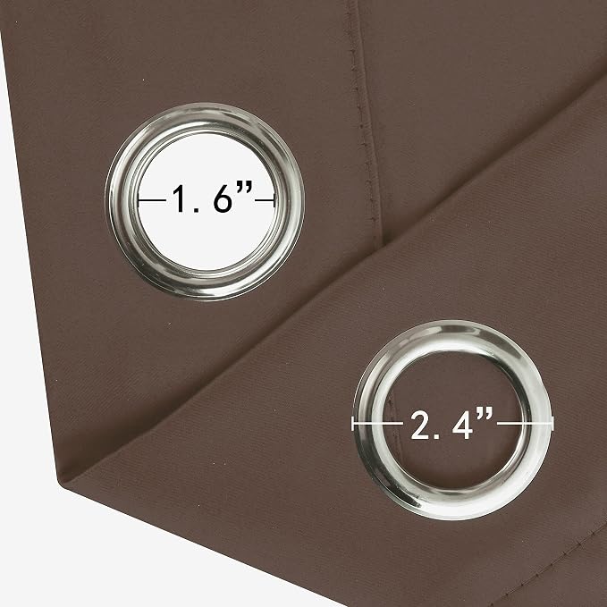 LEMOMO Chocolate Brown Blackout Curtains 66 x 63 Inch Length/Set of 2 Curtain - Image 6
