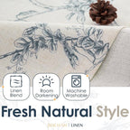 jinchan Floral Curtain Valance for Windows 16 Inch Linen Valance for Kitchen - Image 6