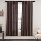 Nanspring Coffee Linen Curtains by Nanspring