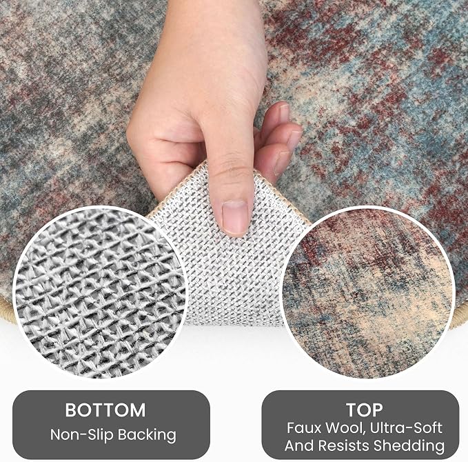 IOHOUZE Abstract Runner Rug 3x20 Ft Extra Long Washable Runners - Image 4
