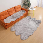 linmopm Faux Fur Rug Sheepskin Shag Fluffy Fuzzy Grey 4x6 ft Rugs - Image 3