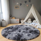 ONASAR Tie-Dyed Dark Grey Round Area Rug 4ft, Ultra Soft Bedroom Circle Rugs - Image 5