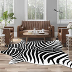 AROGAN Premium Faux Zebra Hide Rug 4.6 x 5.2 Feet, Sturdy and Large Size Bear - Image 4