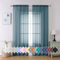 Aiyufeng Dusty Blue Sheer Curtains 90 Inches Long 2 Panels Set, Light Filtering by Aiyufeng