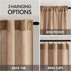 MIULEE Brown Linen Curtains 90 Inches Long - Image 3