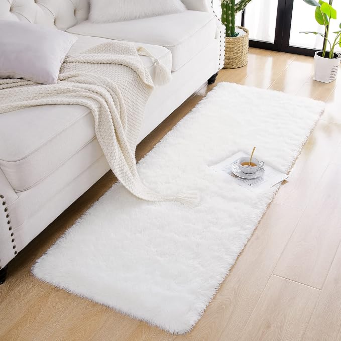 Chicrug Soft Runner Rugs for Bedroom Living Room Plush Fluffy Rug 2x8 Feet - Image 4