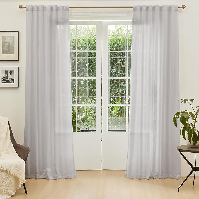 MYSKY HOME 90 Inch Farmhouse Curtains - Image 2