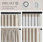 Topfinel 100 Inch Long Black Out Burlap Custom Curtains, Natural Linen Tweed - Image 3
